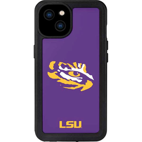 LSU Tiger Eye Logo iPhone 15 Plus Waterproof Case